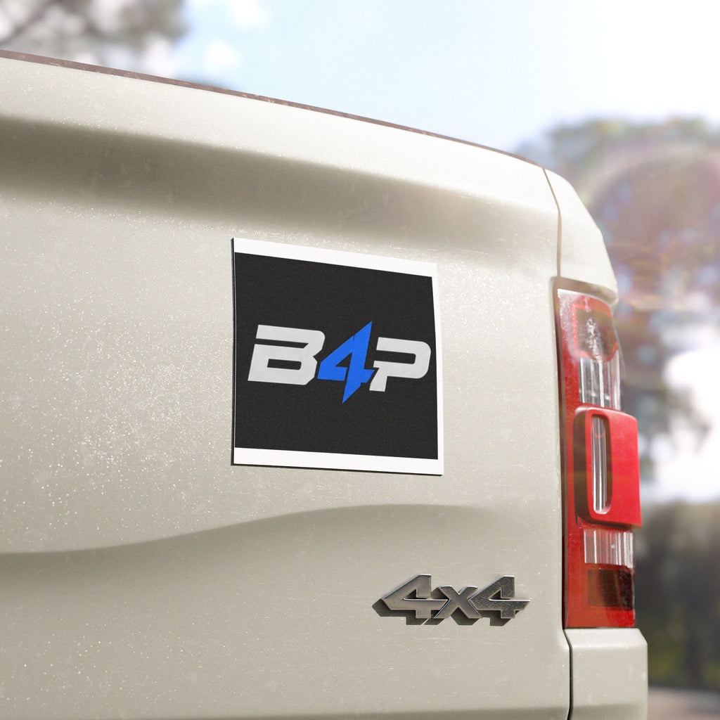 B4P Logo Car Magnet — Blue Lightning Decal for Trucks & Cars