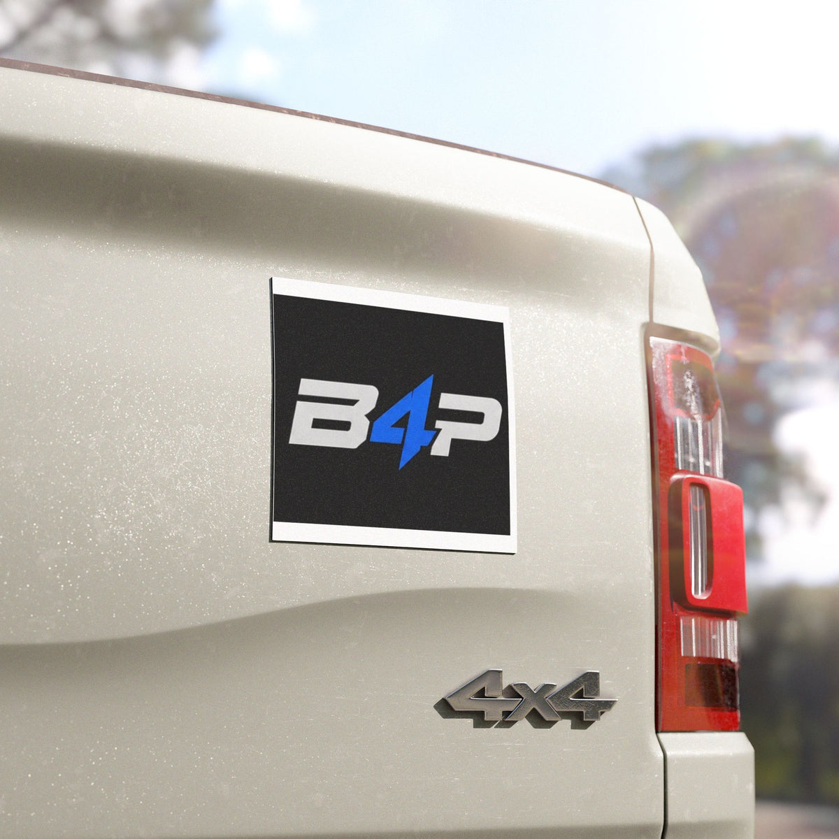B4P Logo Car Magnet — Blue Lightning Decal for Trucks & Cars