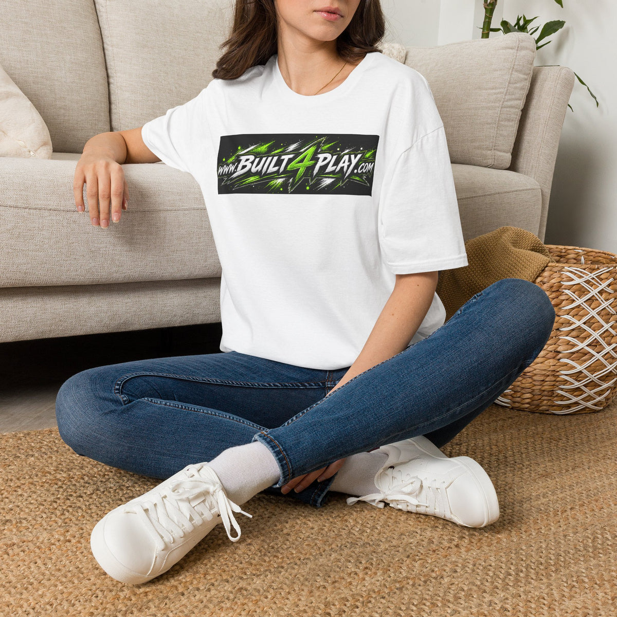 Built4Play Logo T-Shirt — Neon Green Gaming & Motorsports Graphic Tee