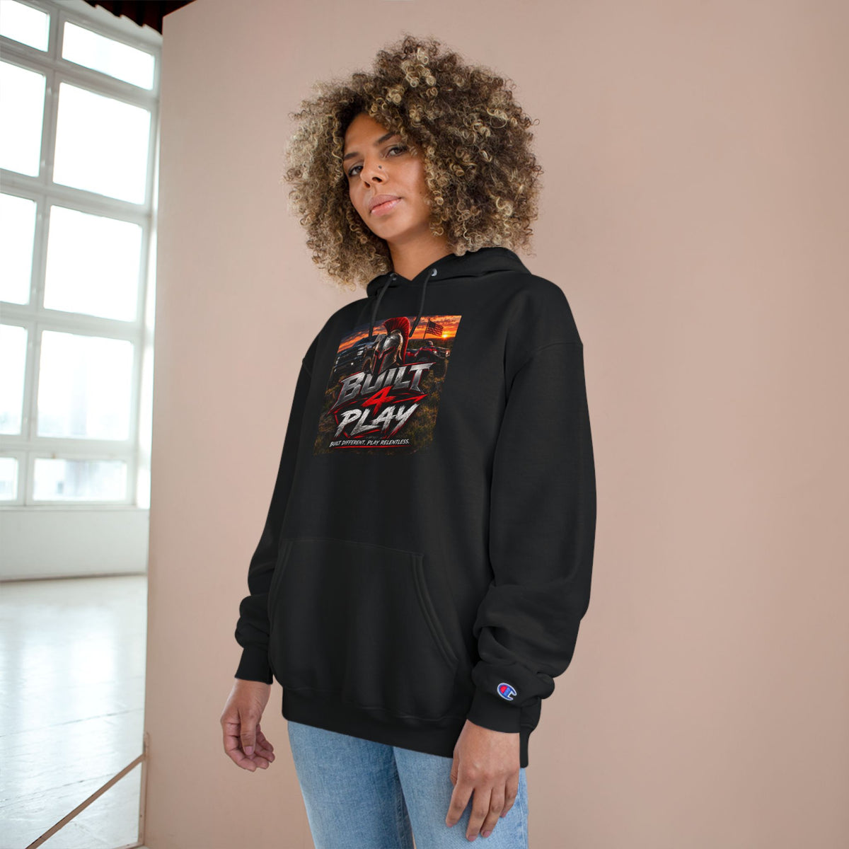 Champion Hoodie — 'Built 4 Play' Racing Graphic Pullover