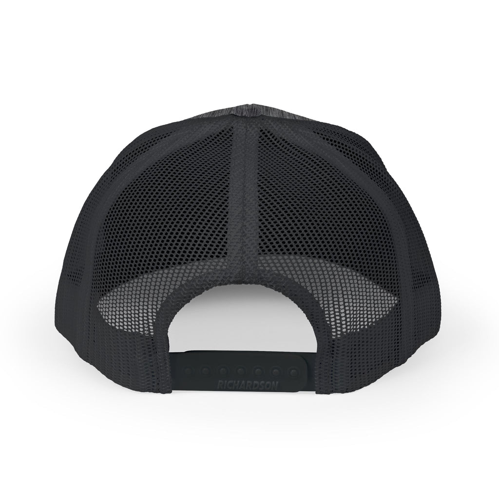 B4P Logo Snapback Trucker Cap — Blue Hex Patch Baseball Hat