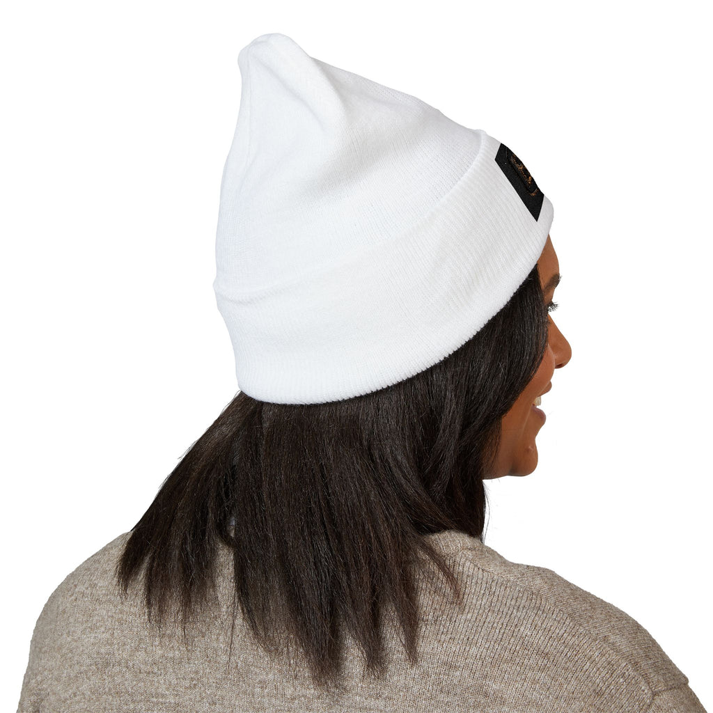 B4P Embroidered Cuffed Beanie — Classic Black Knit Winter Hat