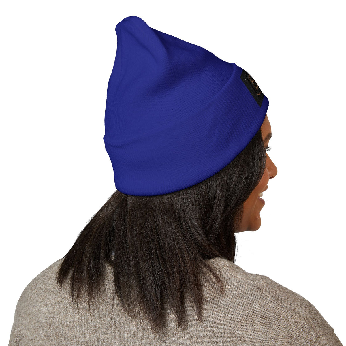 B4P Embroidered Cuffed Beanie — Classic Black Knit Winter Hat