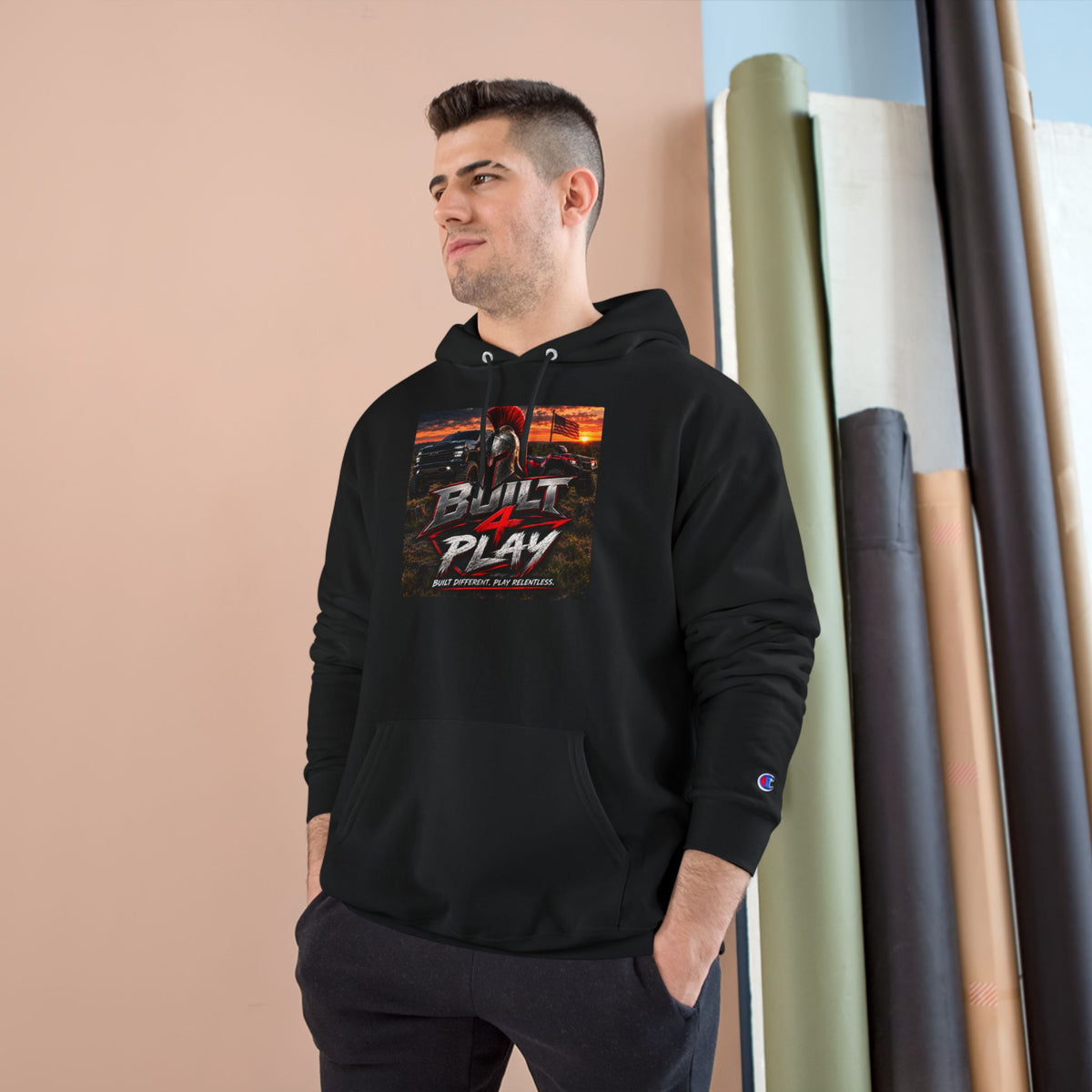 Champion Hoodie — 'Built 4 Play' Racing Graphic Pullover