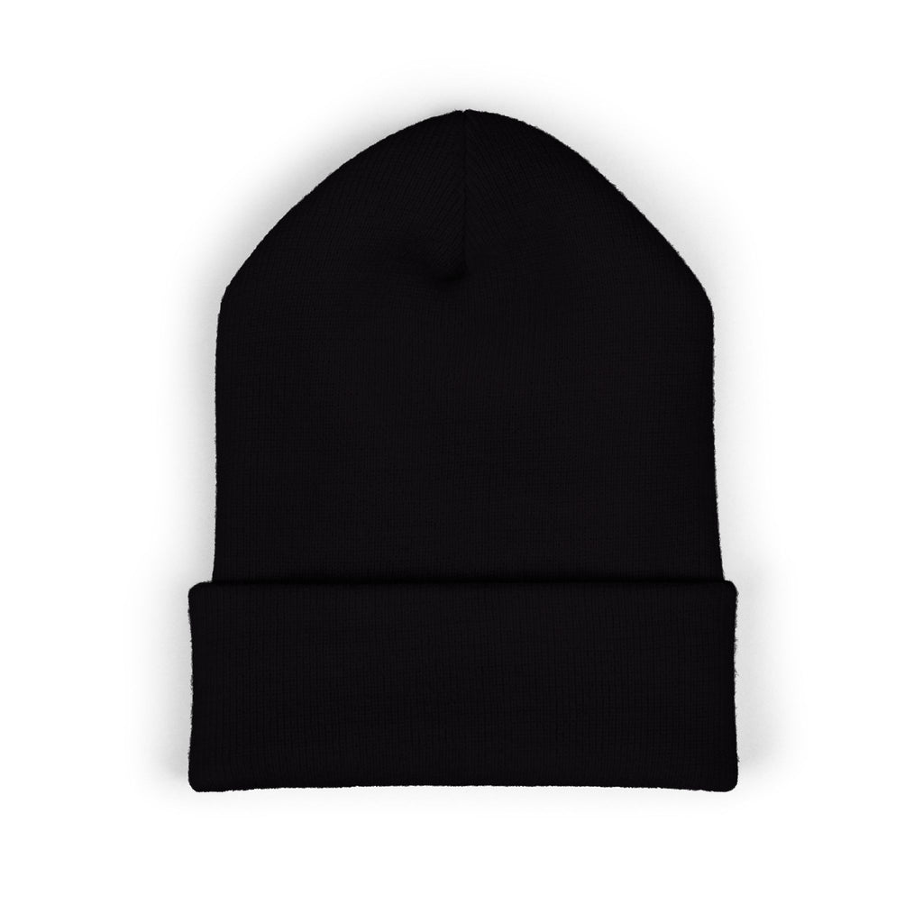 B4P Embroidered Cuffed Beanie — Classic Black Knit Winter Hat