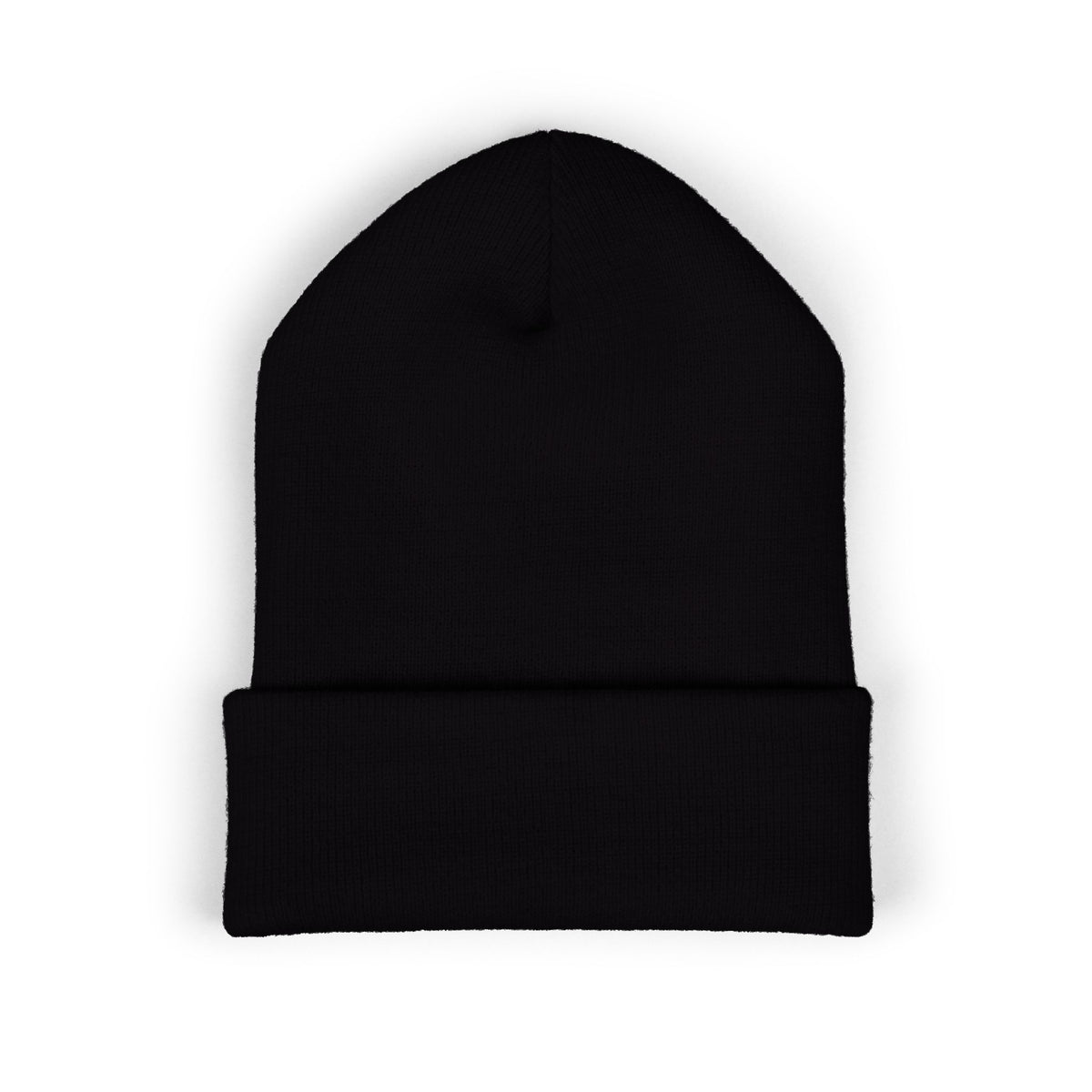 B4P Embroidered Cuffed Beanie — Classic Black Knit Winter Hat